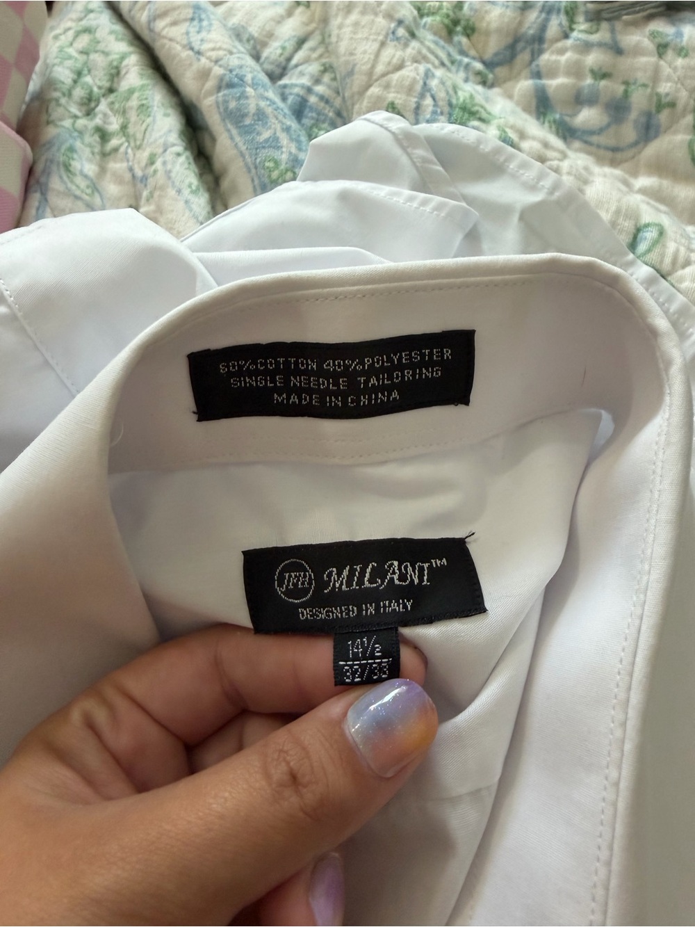 White Milani tuxedo shirt size 14.5 boys